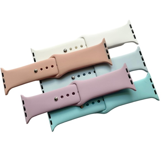 NEW - 5 Silicone Sport Band Bundle Apple Watch 42/44/45mm S/M BEACH Theme - Picture 6 of 8